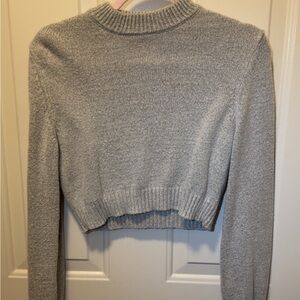 Garage Gray Cropped Knit Sweater